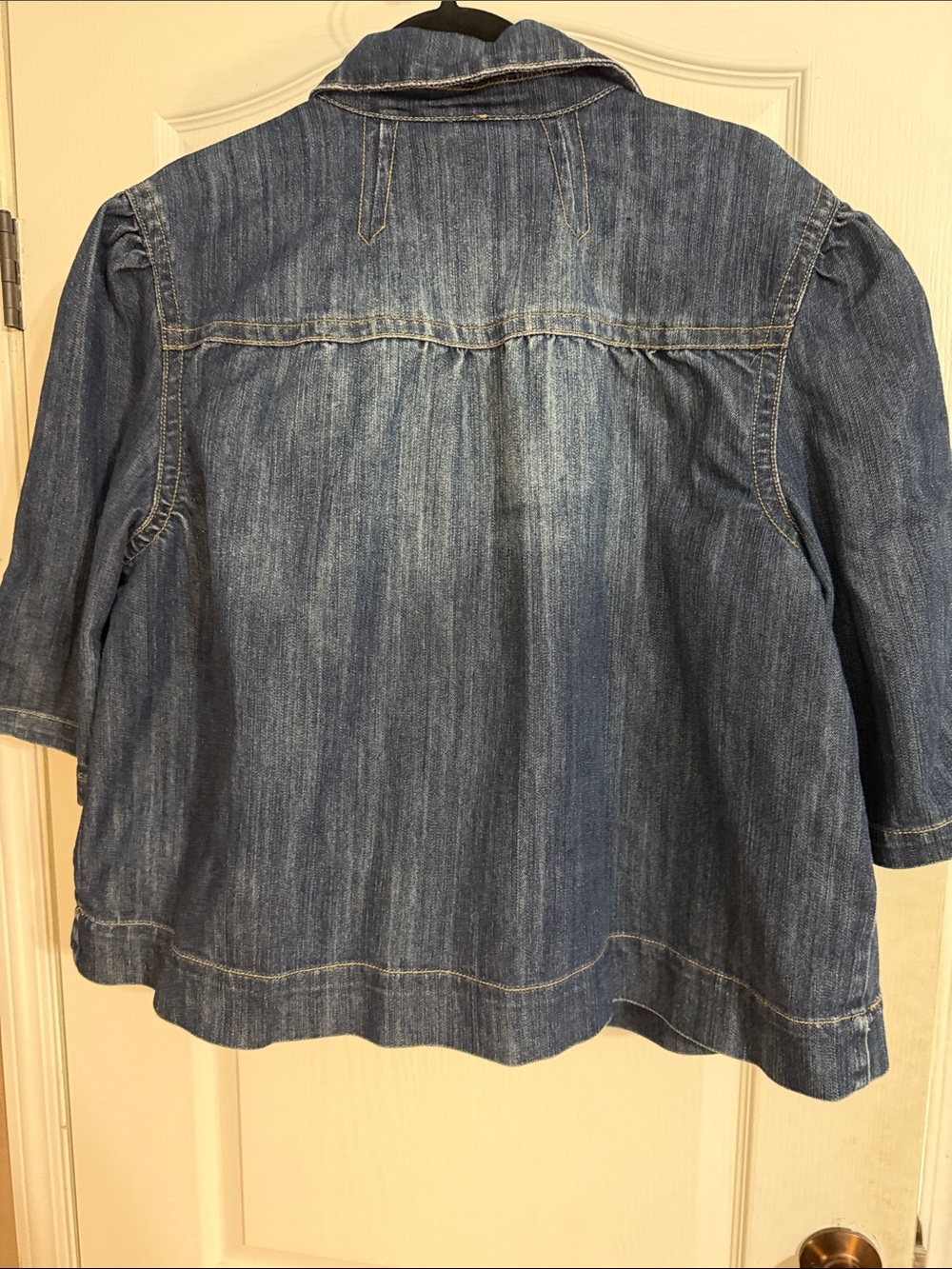 L.A. Blues Women's Dark Blue Denim Jacket with Large Buttons - Picture 6 of 6
